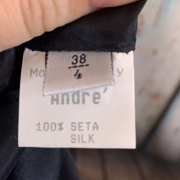 Vintage 1990’s Wim Neels 100% Silk Black Pleated Skirt Size 4 - Picture 4 of 8